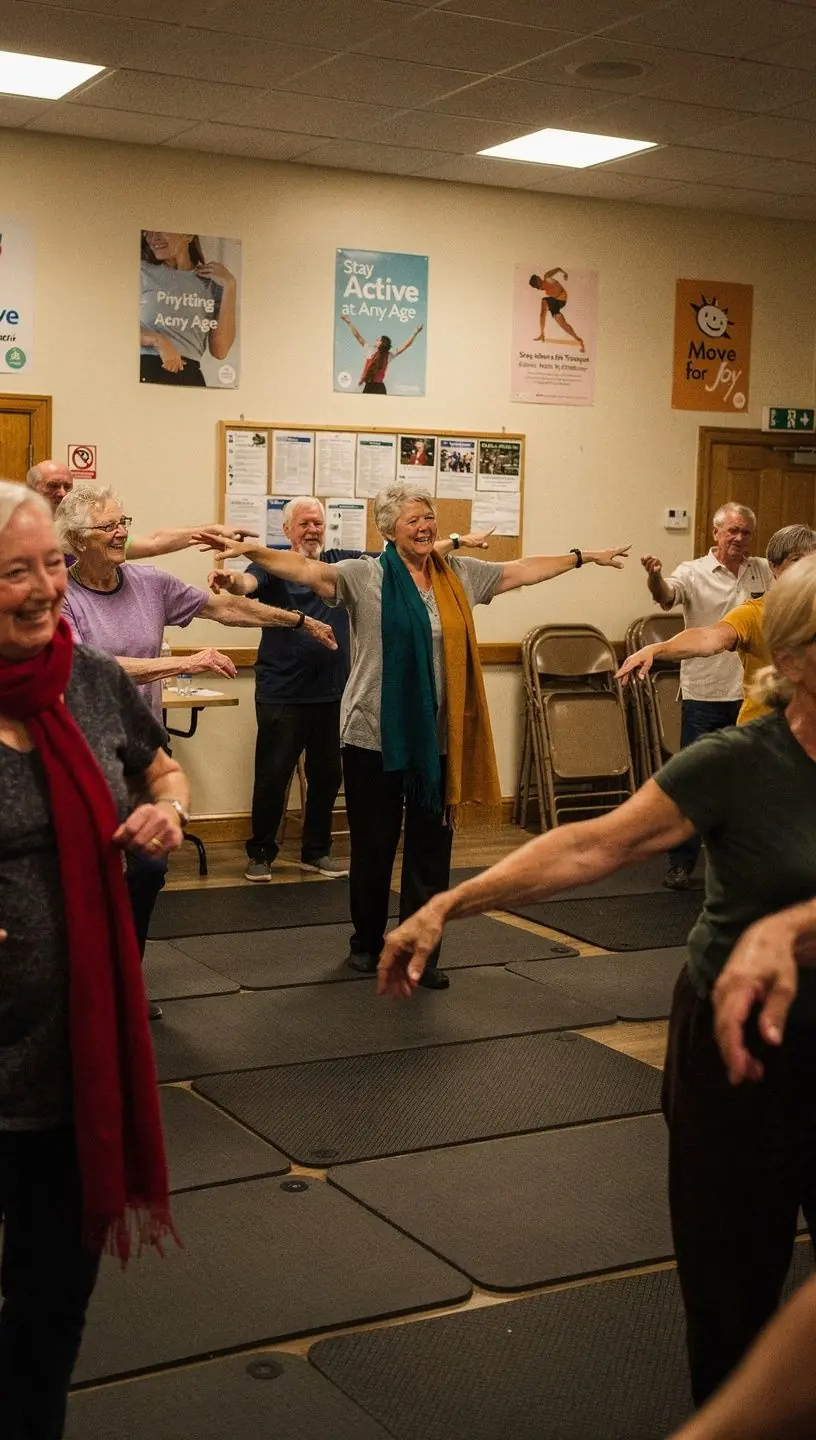 Person selecting a dance class for seniors.